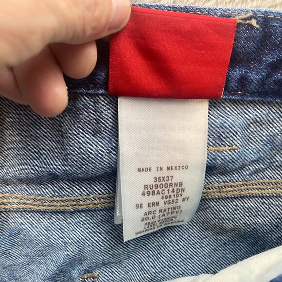 Dickies Men's Work Jeans 35x28 Hemmed Straight Flame-Resistant FR Blue Denim Wor - Picture 12 of 16